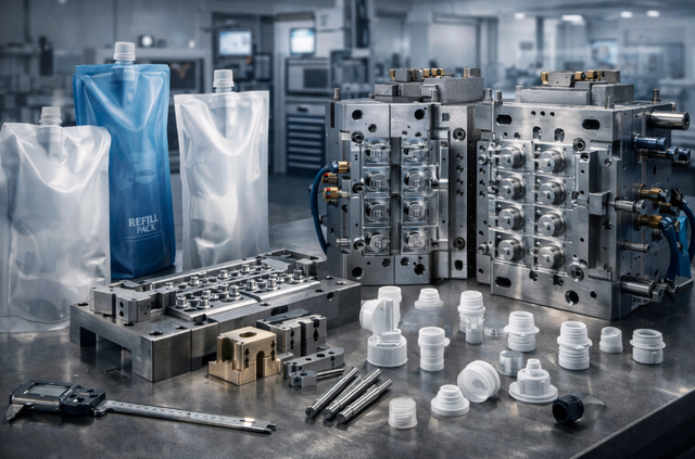 Moule de capuchon de bec personnalisé pour sachets à bec et emballage de recharge